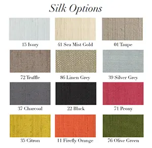 Shallow Drum 100% Silk Shade 45cm Dia 32.5cm H - 12 Colours