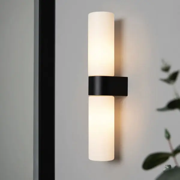 Cuco Black & Opal Glass Wall Light