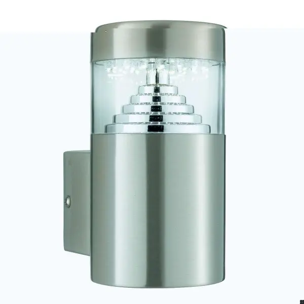 Stainless Steel Ip44 30 Led Wall Light With Clear Diffuser