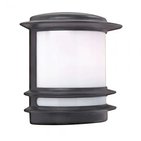 Stroud 1 Light E27 Wall Lantern Black Opal Polycarbonate Shade