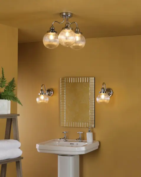 Tamara 3 Light Semi Flush in Polished Chrome IP44