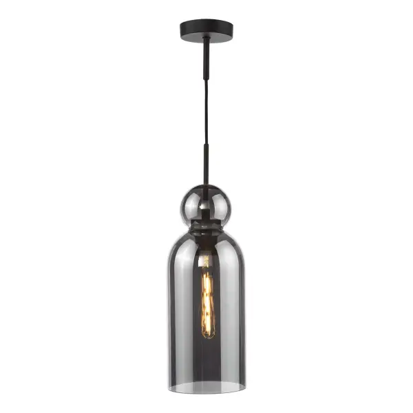 Tao Matt Black & Smoked Glass Pendant