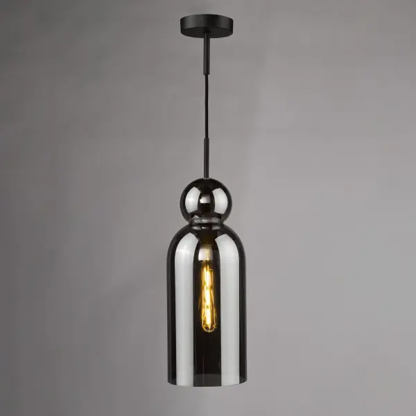 Tao Matt Black & Smoked Glass Pendant