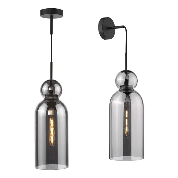 Tao Matt Black & Smoked Glass Pendant