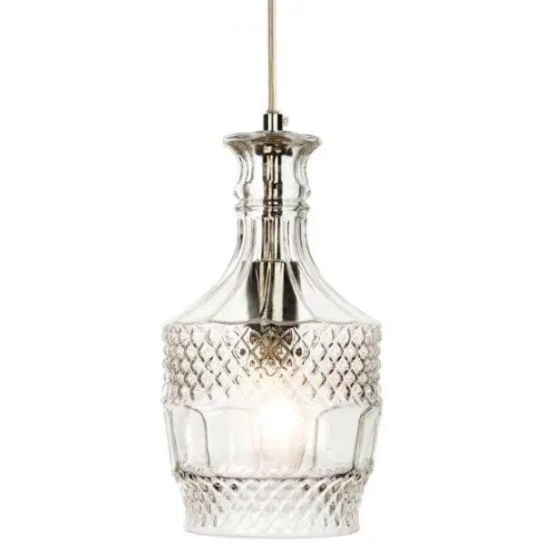 Traditional Antique Chrome Clear Glass Ceiling Lantern