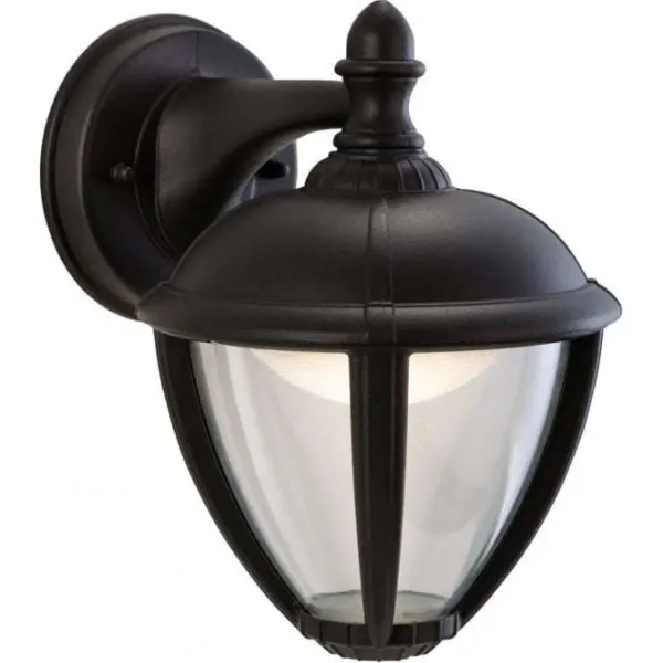 Traditional Black LED Coach Wall Downlight Lantern