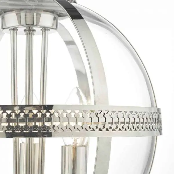 Vanessa 3lt Pendant Polished Nickel & Glass