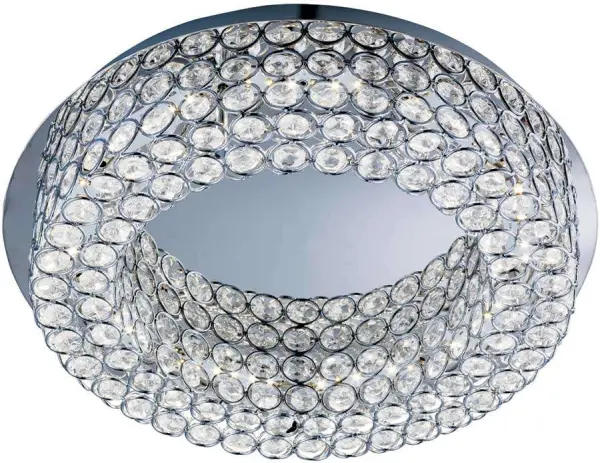 Vesta Chrome 54 Led Ceiling Flush Light With Crystal Buttons