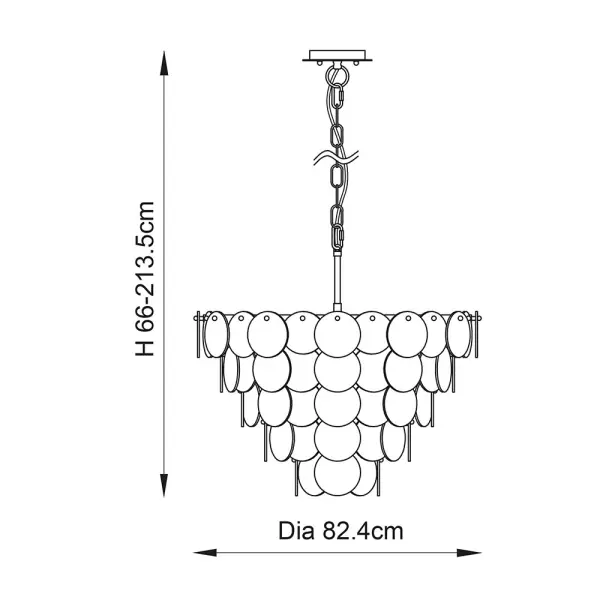 Bella Antique Silver 9 Light Chandelier