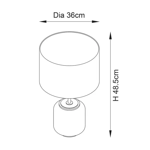 Glass Table Lamp in Colbalt C/W Shade