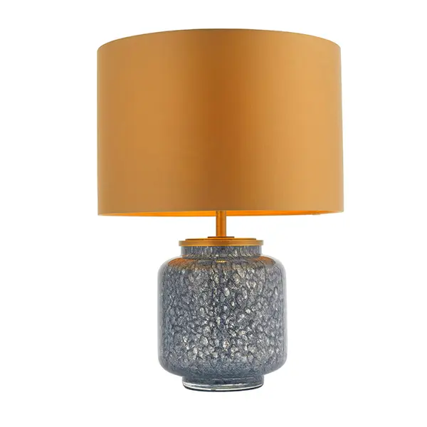 Glass Table Lamp in Colbalt C/W Shade