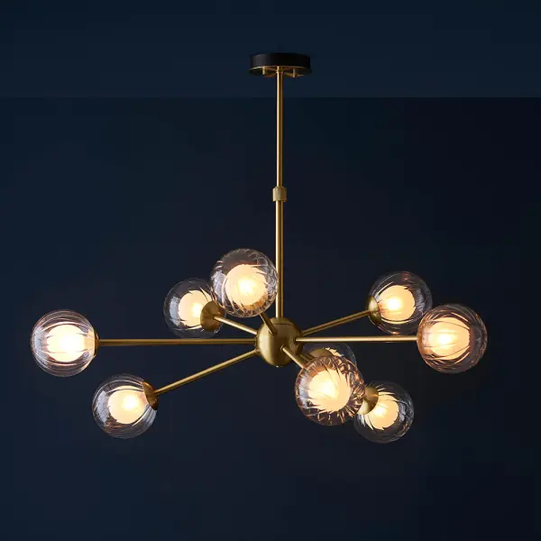 March 9 Light Ceiling Pendant in Satin Brass