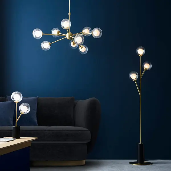 March 9 Light Ceiling Pendant in Satin Brass