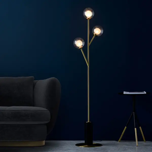 March Floor Lamp in Satin Brass