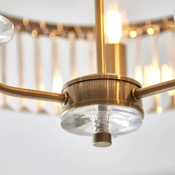Carol 3 Light Antique Brass Semi Flush