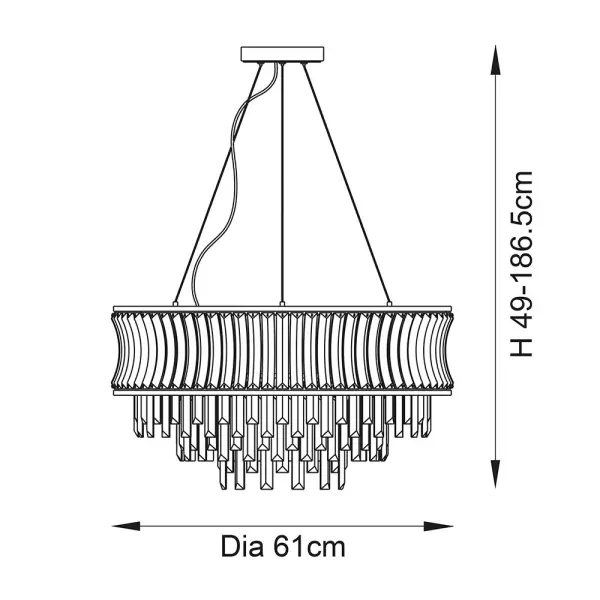 Alice 9 Light Bright Nickel Chandelier