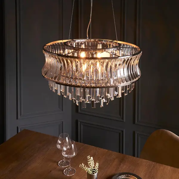 Alice 9 Light Bright Nickel Chandelier