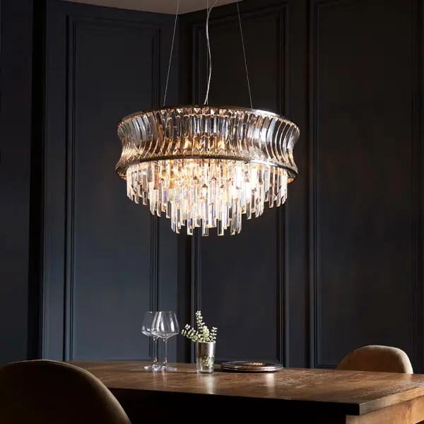 Alice 9 Light Bright Nickel Chandelier