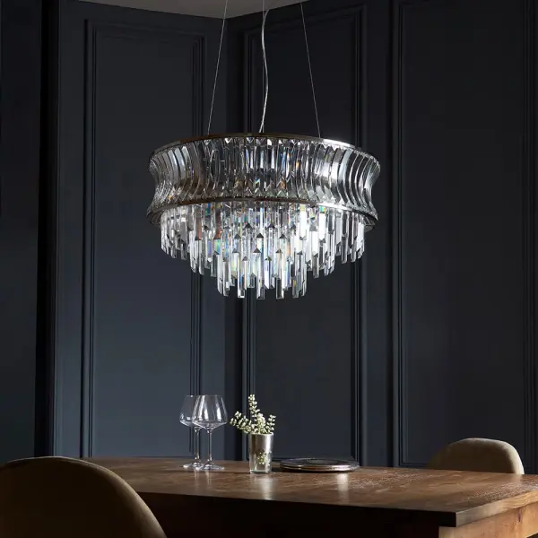 Alice 9 Light Bright Nickel Chandelier