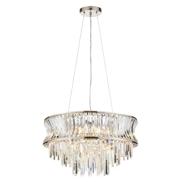 Alice 9 Light Bright Nickel Chandelier