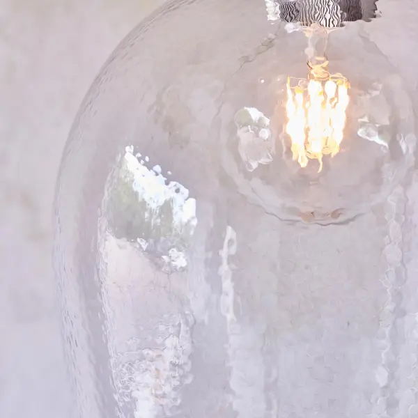 Molly Large Clear Hammered Glass Pendant