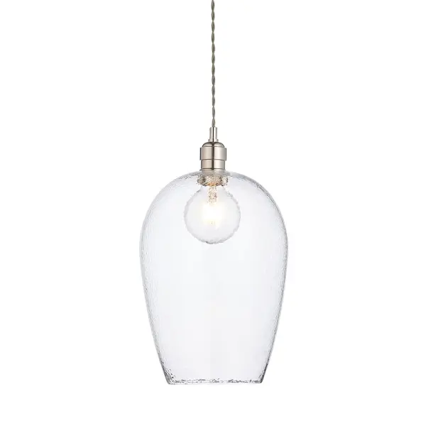 Molly Large Clear Hammered Glass Pendant
