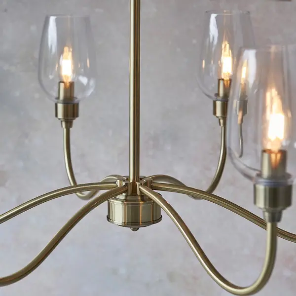 Pure 6 Light Antique Brass Ceiling Light