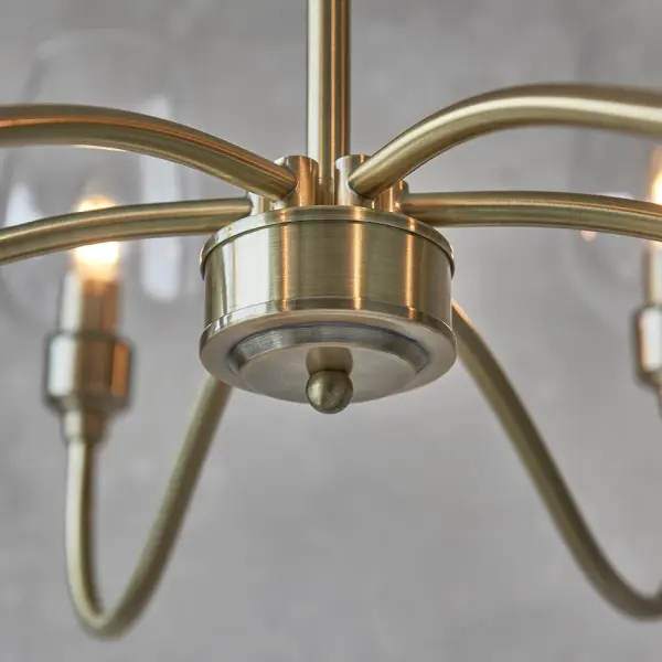 Pure 6 Light Antique Brass Ceiling Light