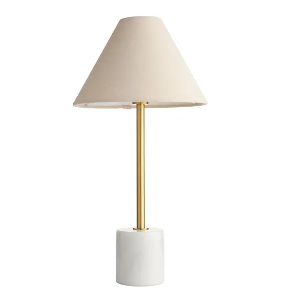 Ellie Aged Brass & Marble Table Lamp C/W Fabric Shade