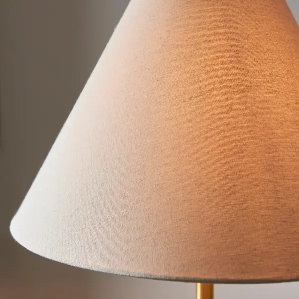 Ellie Aged Brass & Marble Floor Lamp C/W Fabric Shade