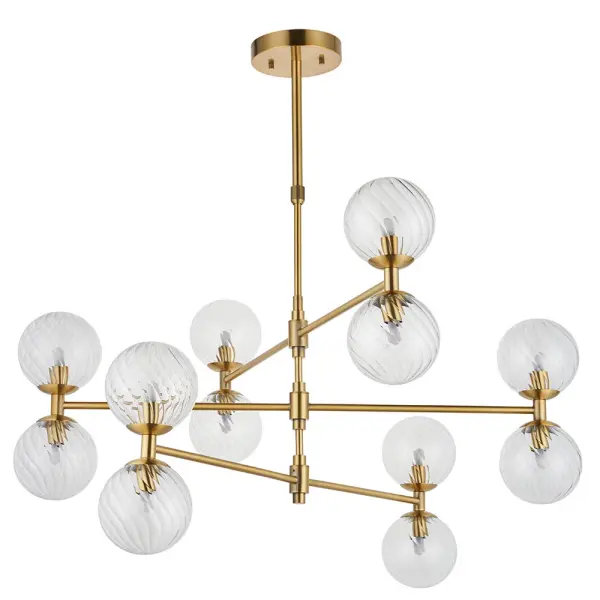 Ben Brushed Brass 12 Light Pendant