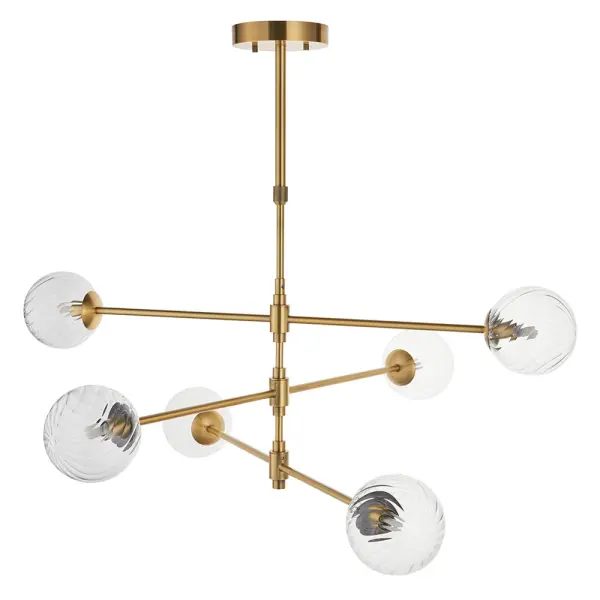 Ben 6 Light Brushed Brass Pendant
