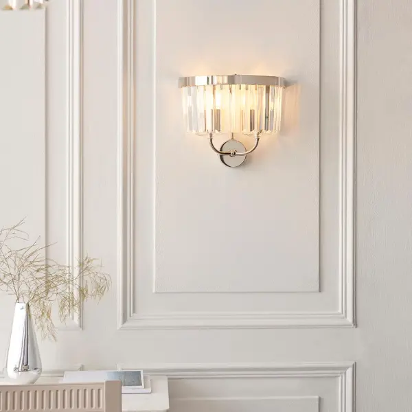 Carol Bright Nickel & Crystal Wall Light