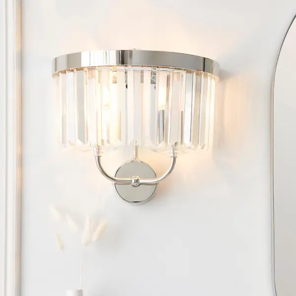 Carol Bright Nickel & Crystal Wall Light