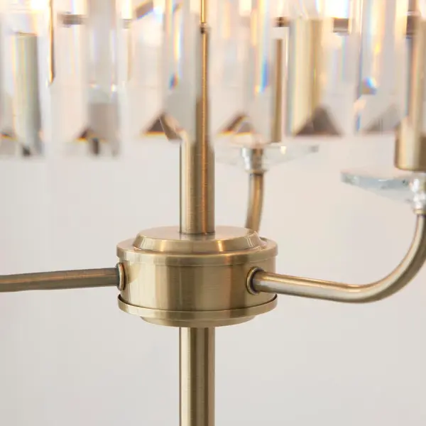 Carol Antique Brass & Crystal Floor Lamp