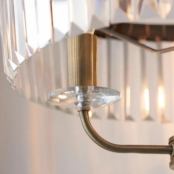 Carol Antique Brass & Crystal Floor Lamp