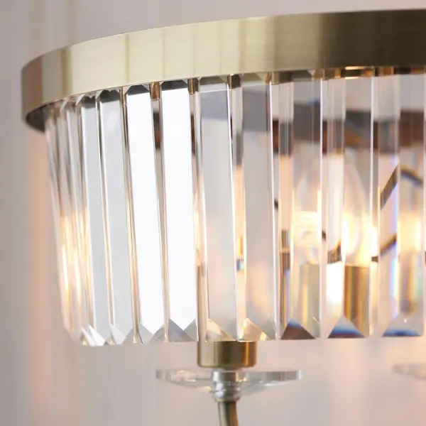 Carol Antique Brass & Crystal Floor Lamp