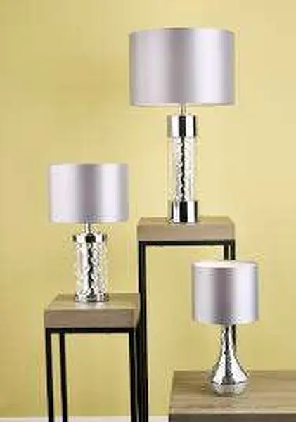 Yalena Table Lamp Large Polished Chrome & Crystal w/ Shade