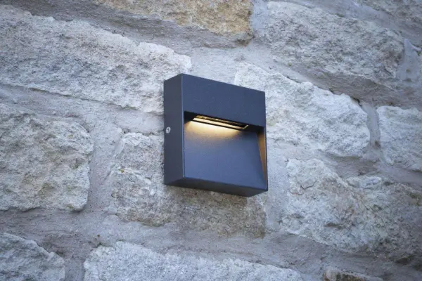 Yukon 1 Light Wall Light Square Eyelid Anthracite IP65 LED