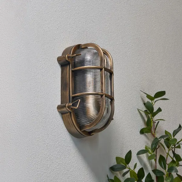 Davey Gold Caged Oval Bulkhead