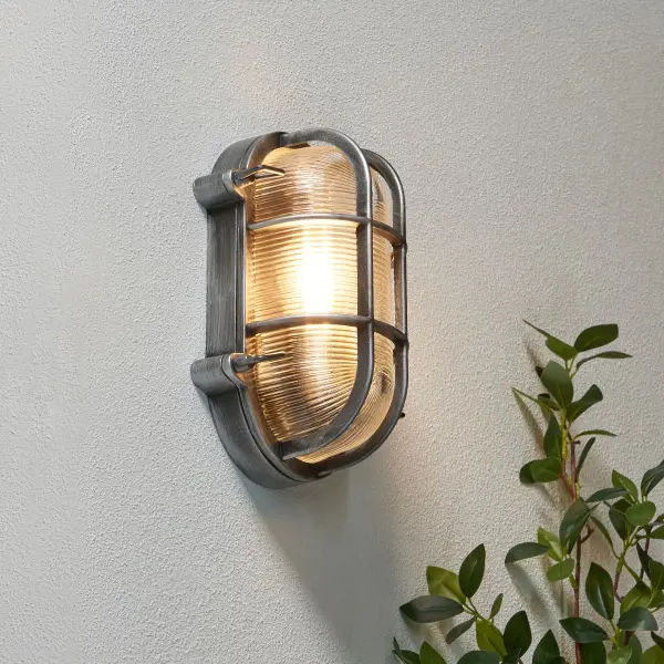 Davey Silver Caged Oval Bulkhead