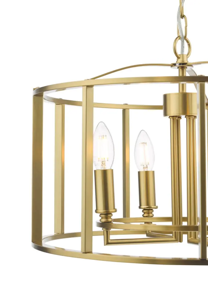 Myka 4 Light Brushed Brass Lantern