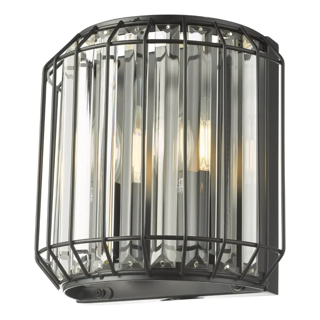 Naeva 2 Light Black Wall Fitting