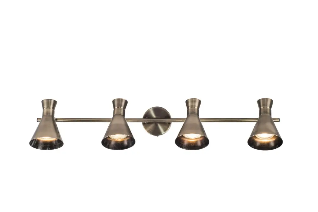 Pixar 4 Light Spotlight Bar in Antique Brass