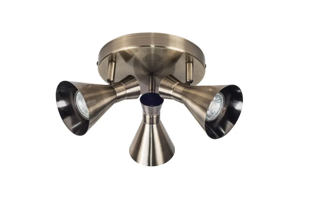Pixar 3 Light Spotlight in Antique Brass