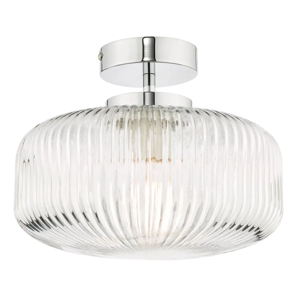 Riva Semi Flush Polished Chrome Bathroom IP44