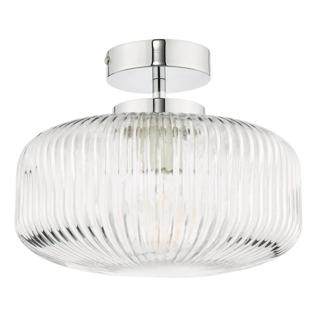 Riva Semi Flush Polished Chrome Bathroom IP44