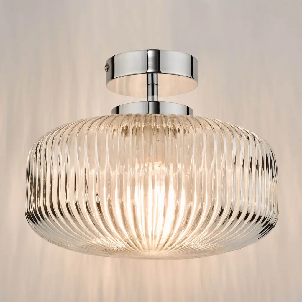 Riva Semi Flush Polished Chrome Bathroom IP44