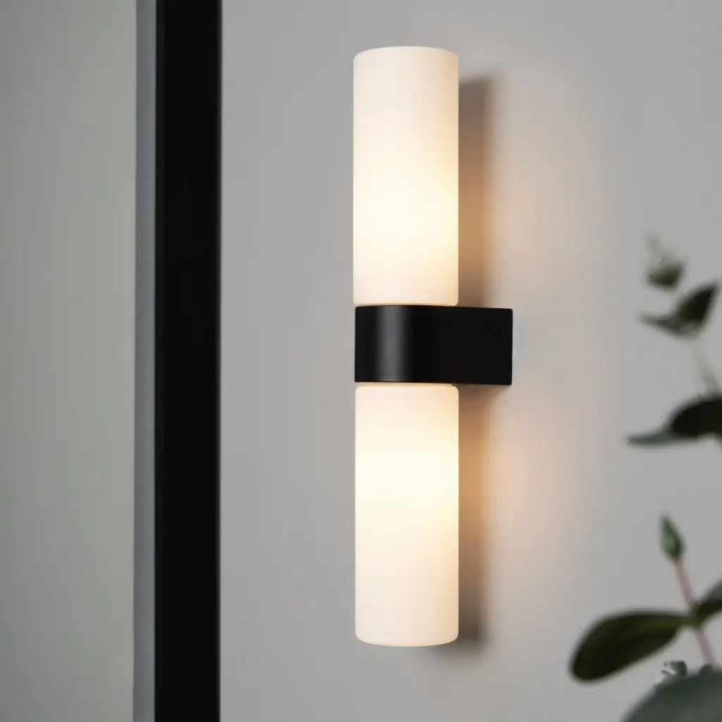 Cuco Black & Opal Glass Wall Light