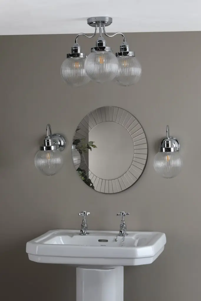 Tamara 3 Light Semi Flush in Polished Chrome IP44